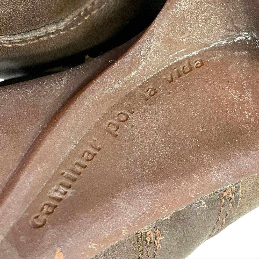 EL NATURALISTA Wool Slouchy Sock Winter Leather Boots Heel Brown Green 40 - Picture 13 of 14